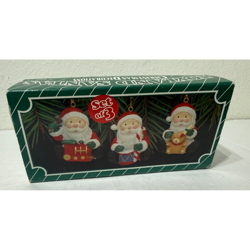 Toyland Santas Christmas Decorations Set of 3 Handpainted Figurines 10017